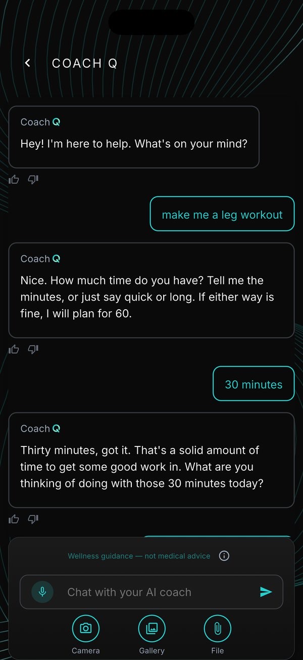 Coach Q chat with context from your plan